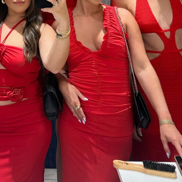 Zara Midi Dress w/ Ruffles - Picture 2 of 2